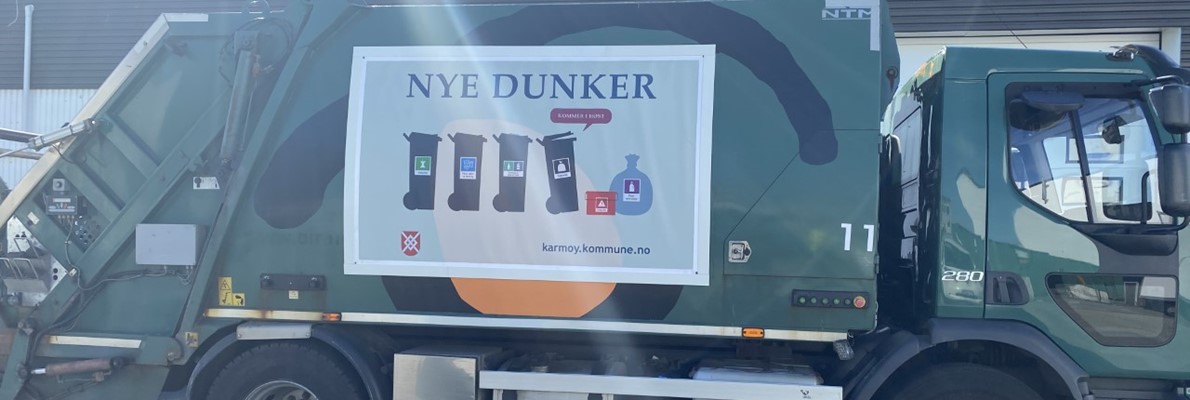 Søppelbiler montert med Flexsign hos Karmøy Kommune